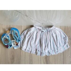 Disney Bundle Girls 2 Pipa Julie Striped Skirt Frozen Sandals Size 5/6